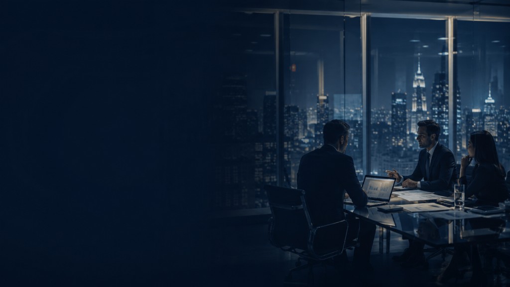Executive boardroom M&A advisory discussion